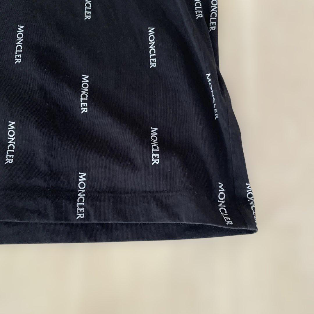 メンズ MONCLER ロゴプリント 半袖 Tシャツ 黒 トルコ製 Mサイズ