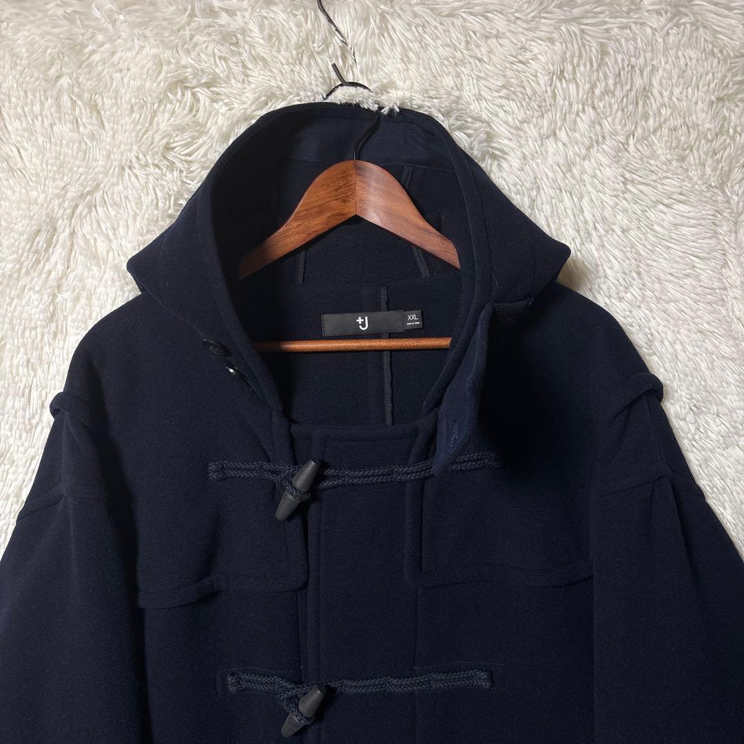 希少✨UNIQLO+J オーバーサイズダッフルコートネイビー　XXL ウール