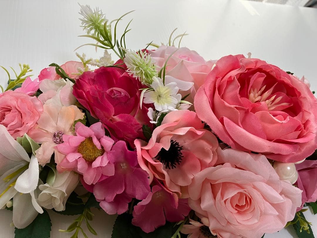 ❤️メルちゃん❤️♪置き型アレジメント♪ピンクの薔薇メイン♪