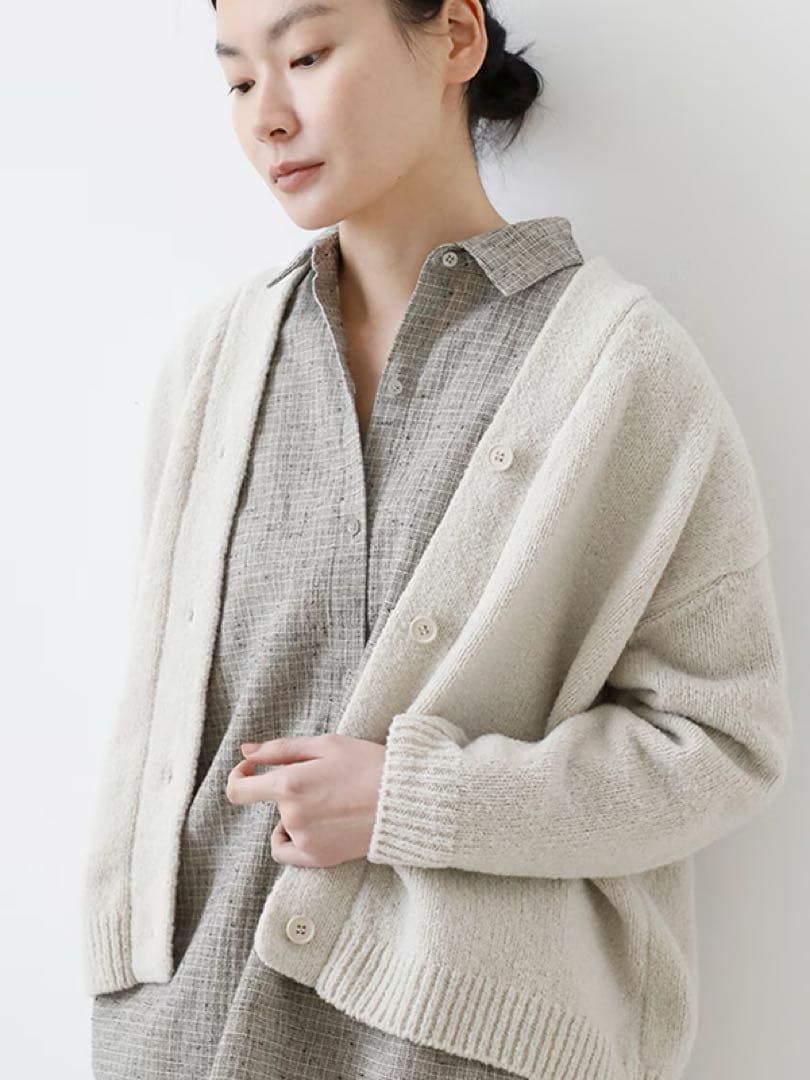 み*ほ様 美品★evam eva★25AW 今季リニュー　ウールカーディガン