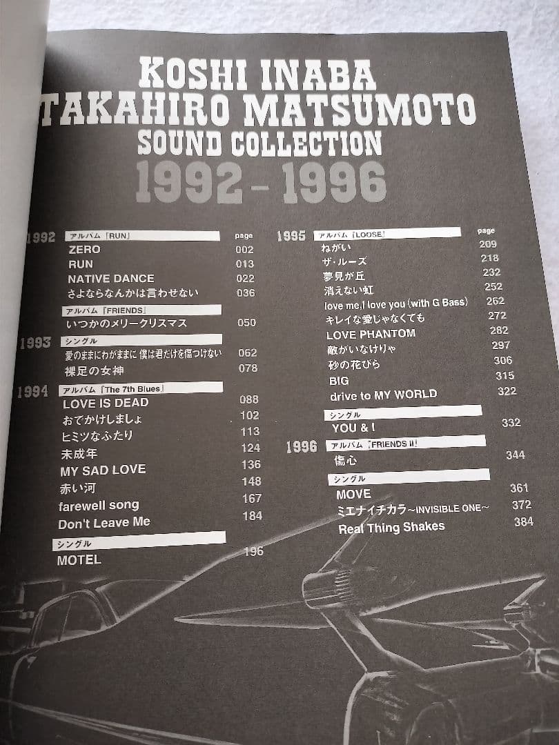 稲葉浩志・松本孝弘 サウンドコレクション 1992-1996　バンドスコア