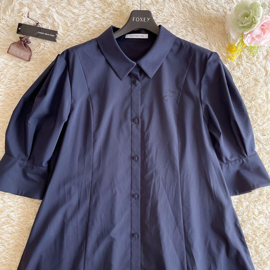 完売品✨ FOXEY NEW YORK ワンピース アイリーン 洗える ネイビー