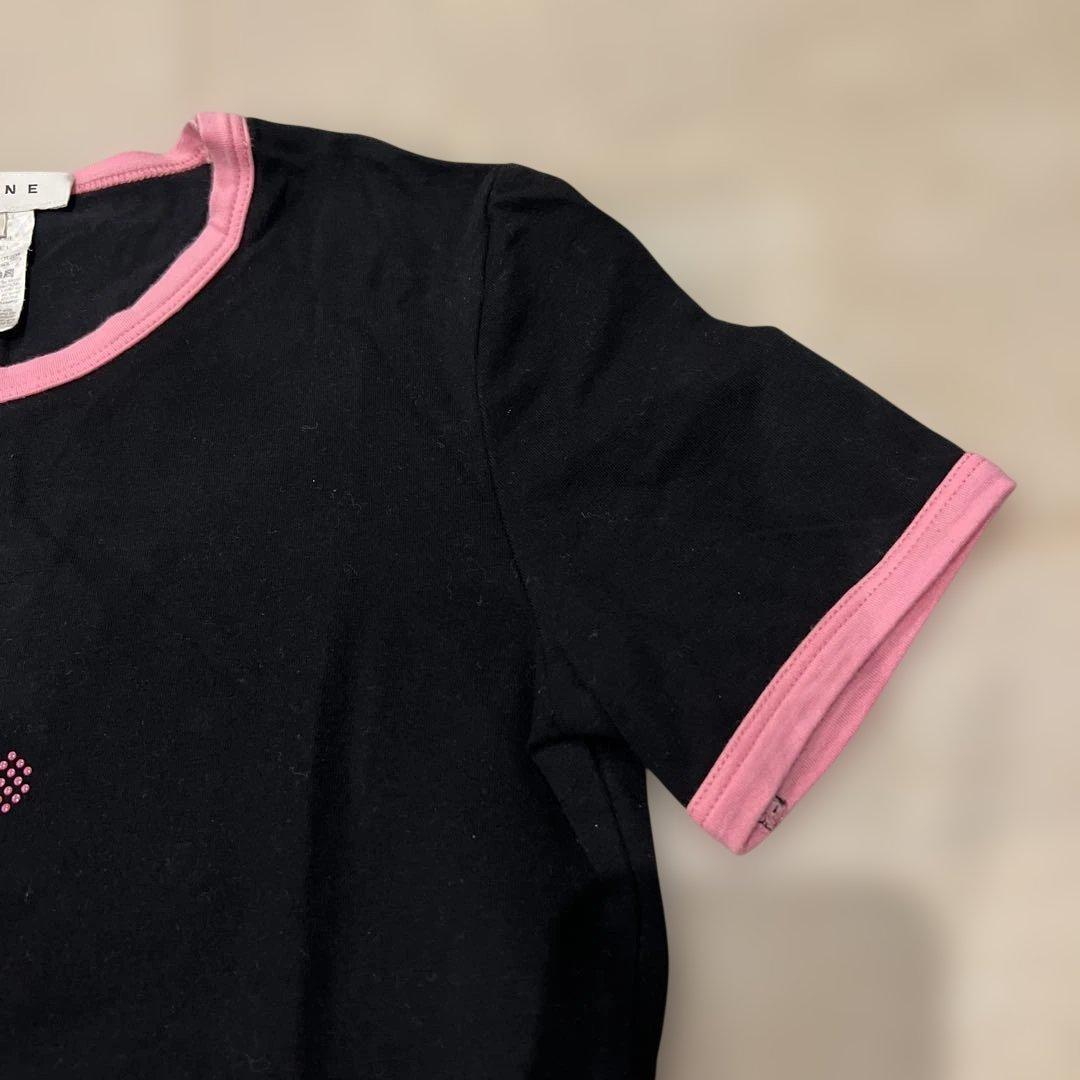 CELINE ブラック ピンク Tシャツ M