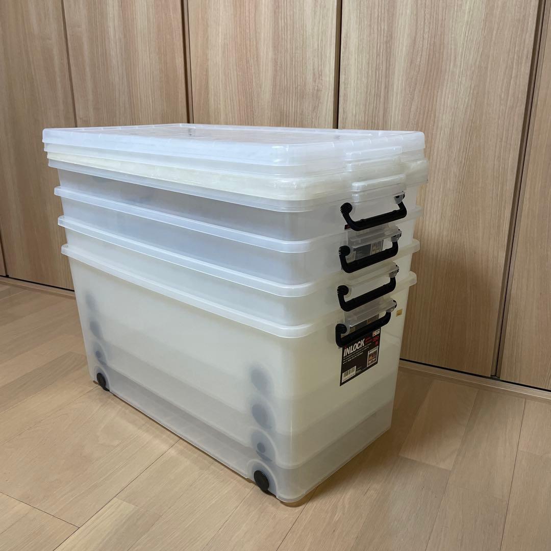 【4個】天馬 TENMA 衣装ケース INLOCK クリアケース 収納ボックス