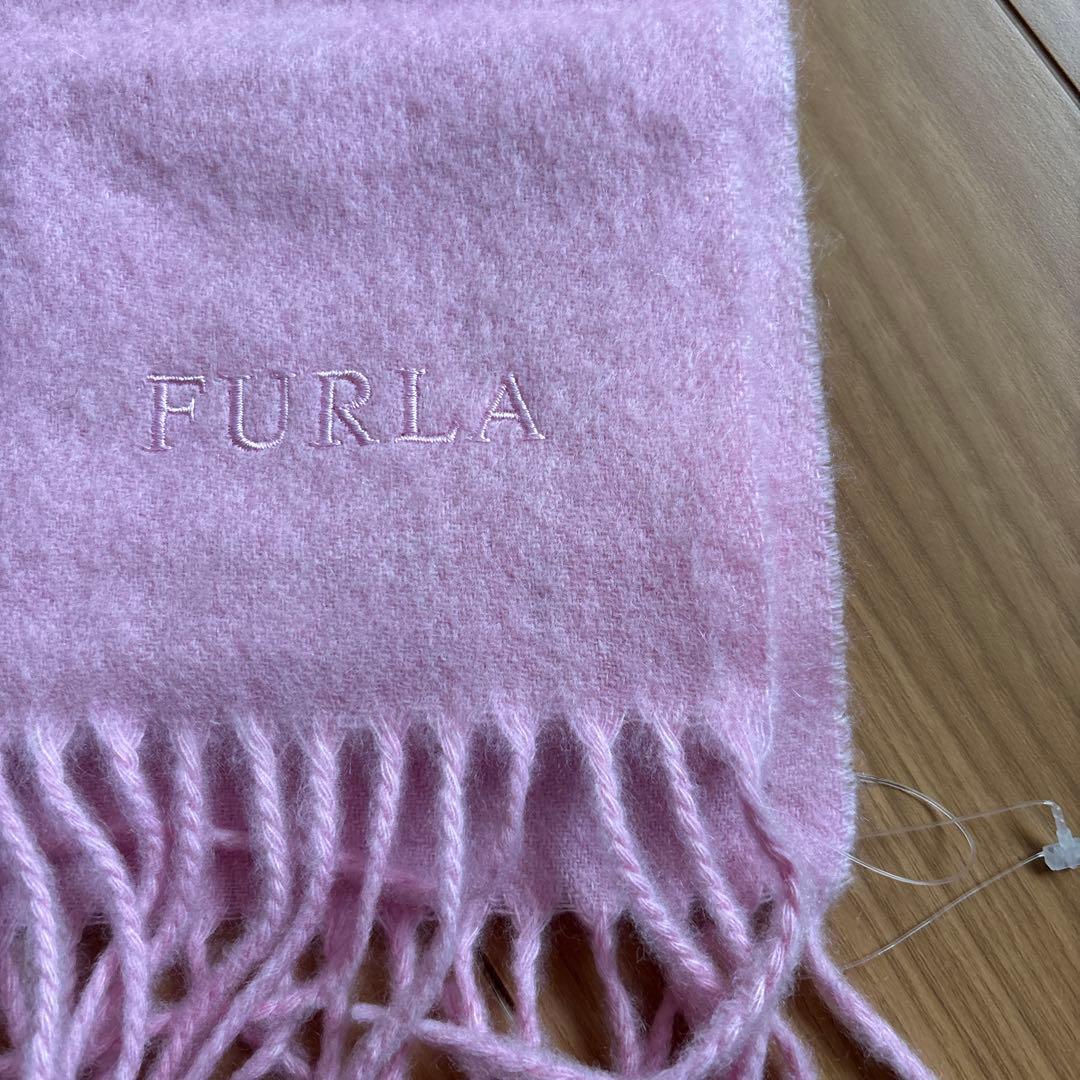 FURLA カシミヤ100% 超大判ストールフリンジ付き新品未使用