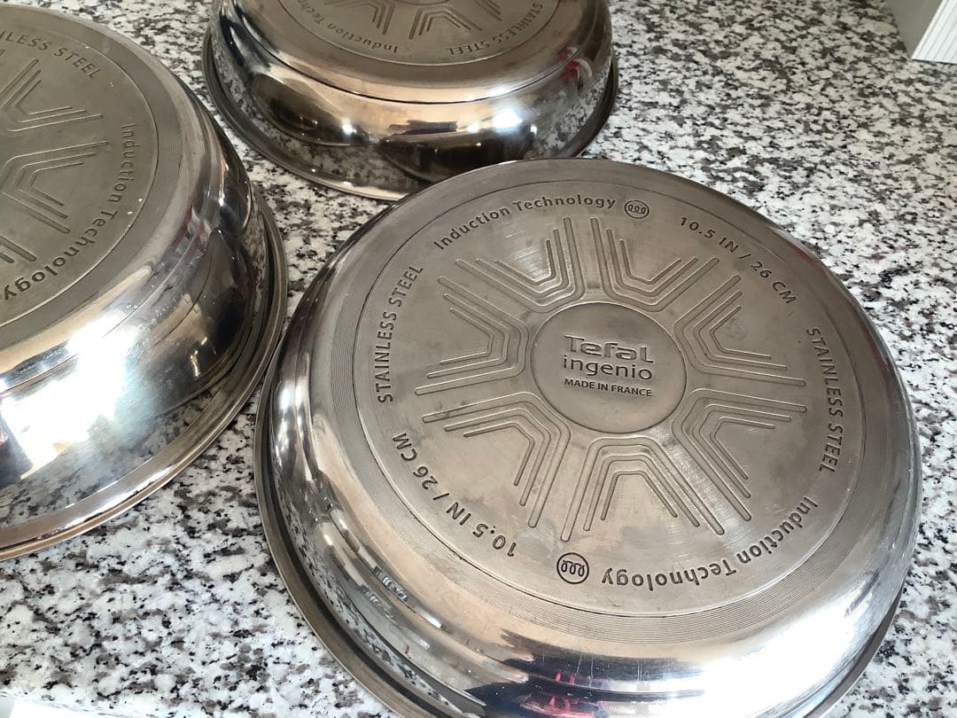 Tefal インジニオ 鍋3つセット ハンドル2つ ステンレス IH