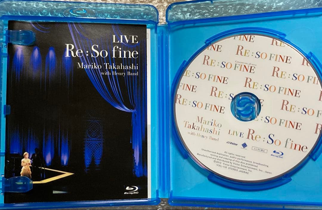 髙橋真梨子/LIVE Re:So Fine　Blu-ray　ブルーレイ