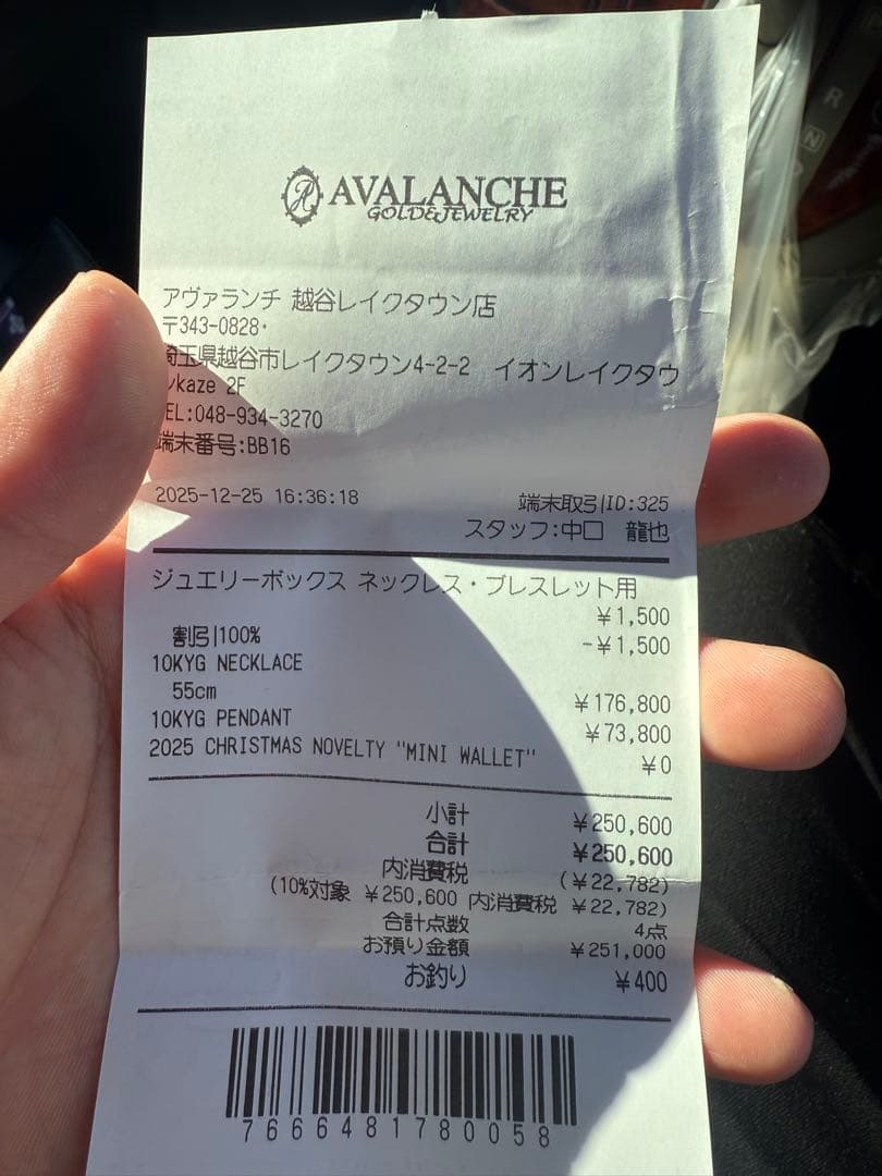 AVALANCHE 10Kゴールドネックレス