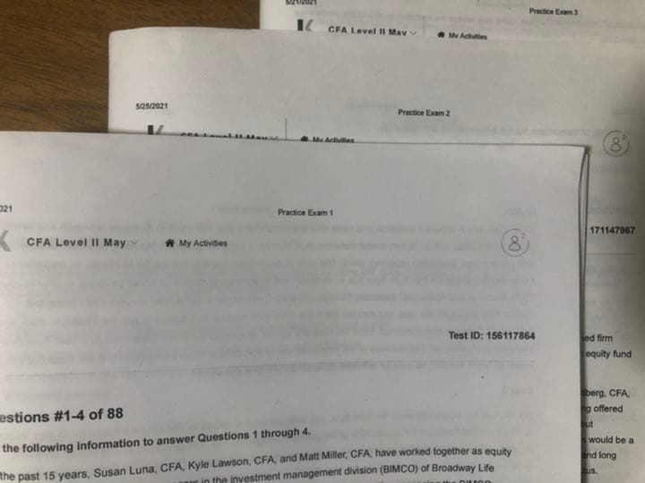 語学・辞書・学習参考書 CFA Level2 Schweser Notes, Practice Exam