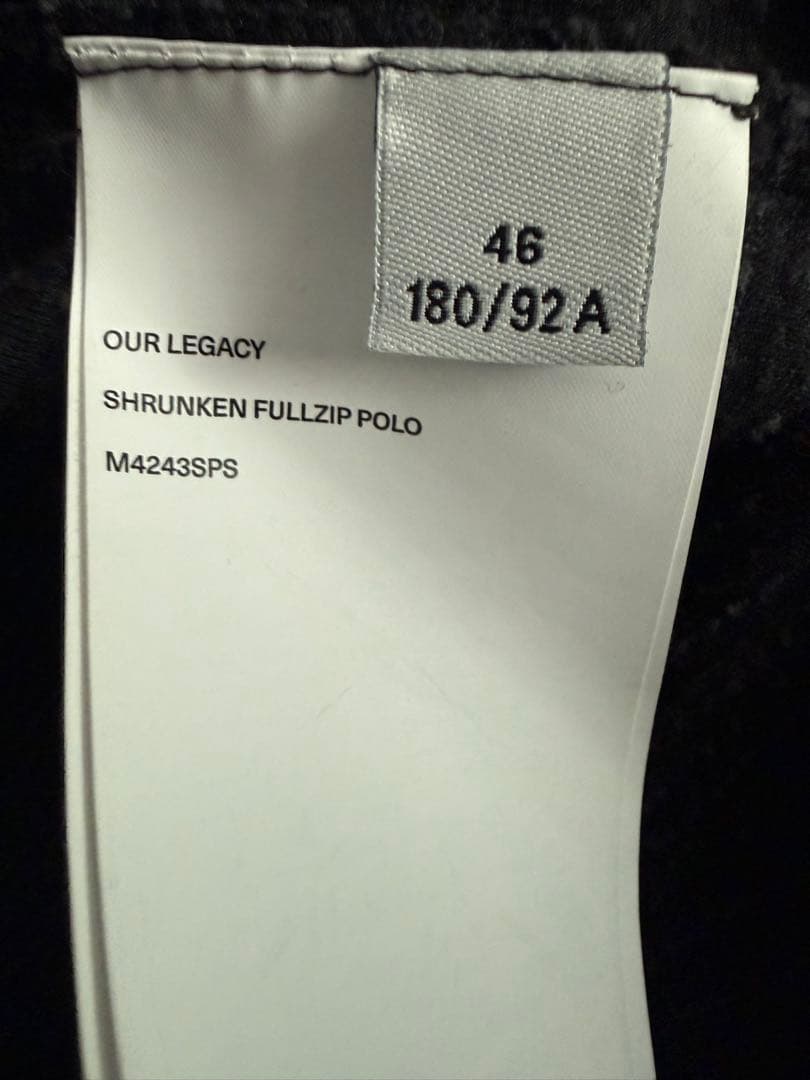 ジャケット・アウター OUR LEGACY SHRUNKEN FULLZIP POLO VELOUR