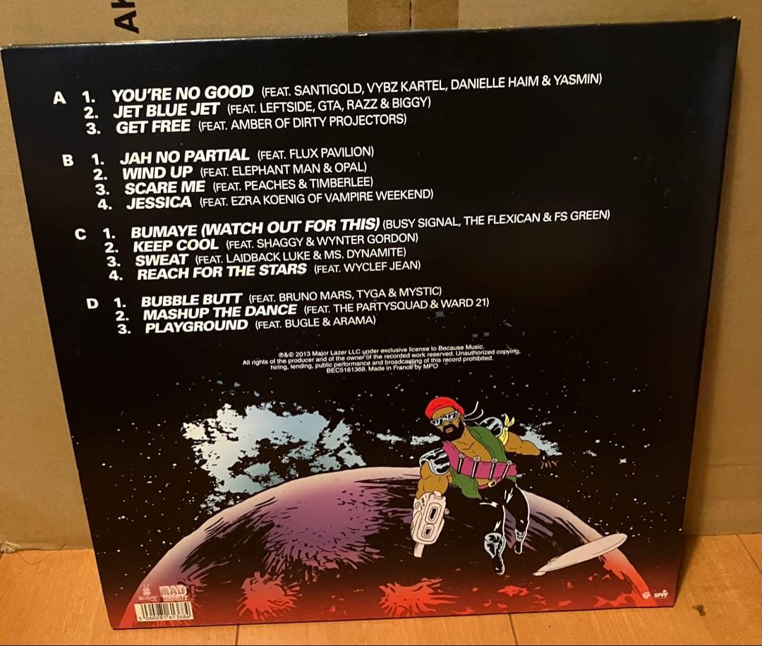 MAJOR LAZER FREE THE UNIVERSE LPレコード 2LP