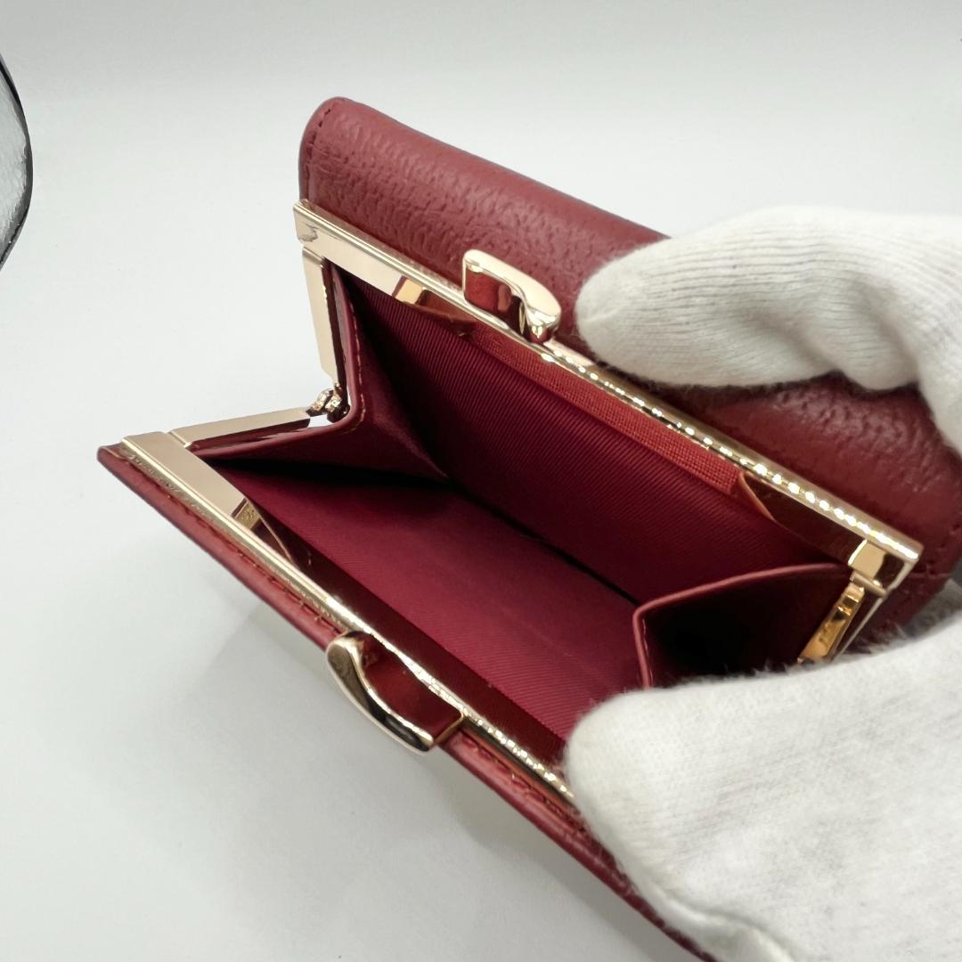 大人気 Vivienne Westwood 特価 がま口 エンジ赤 人気 折財布