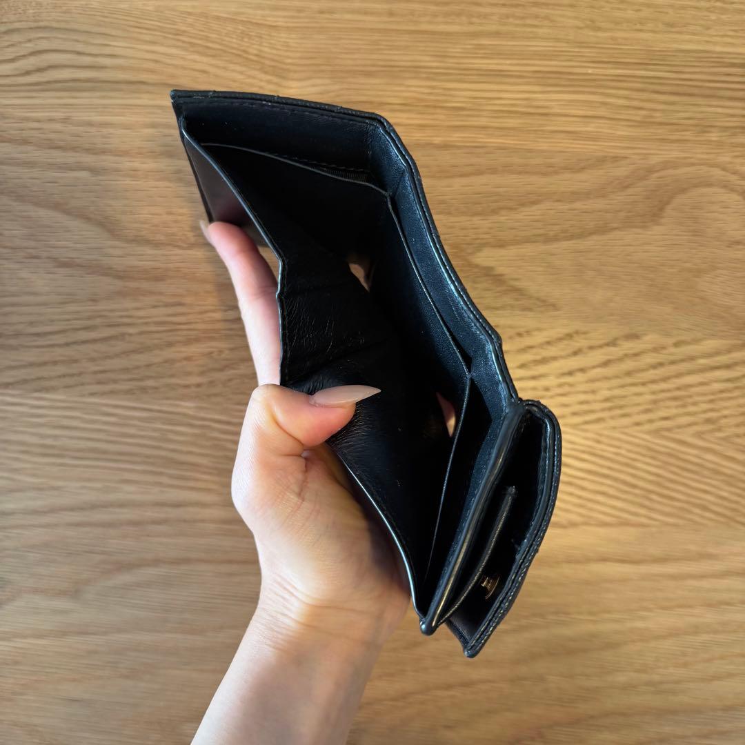 SAINT LAURENT ミニ 三つ折り財布 YSL レザー キルティング