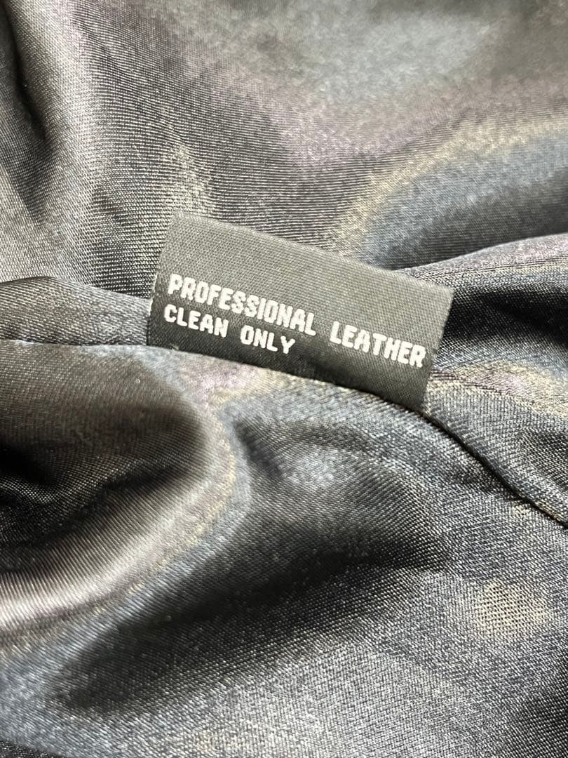 EAST SIDE NEW YORK 総柄刺繍 レザージャケット 黒 L MA1