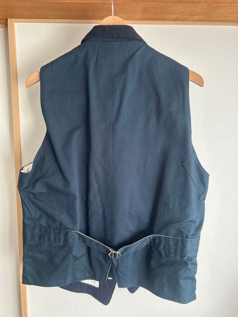 【新品】ダファー ハリスツイード ツーピースジャケット 紺 L
