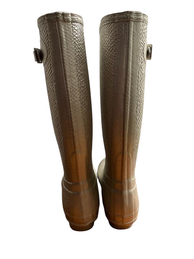 ハンター ロングレインブーツ パイソン柄　ヘビ柄 UK5 24cm-24.5cm