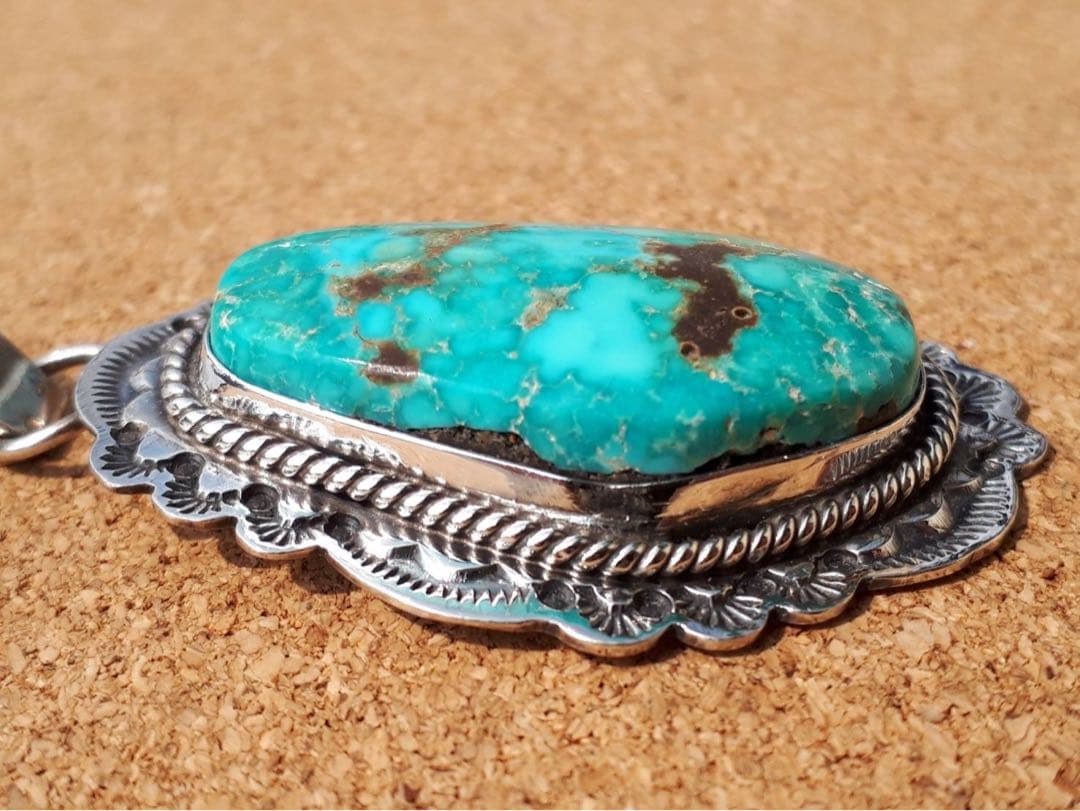 ナバホ NAVAJO 巨匠 ジョーイ アレン 特大 ターコイズ トップ