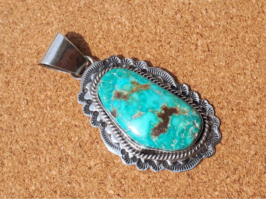ナバホ NAVAJO 巨匠 ジョーイ アレン 特大 ターコイズ トップ