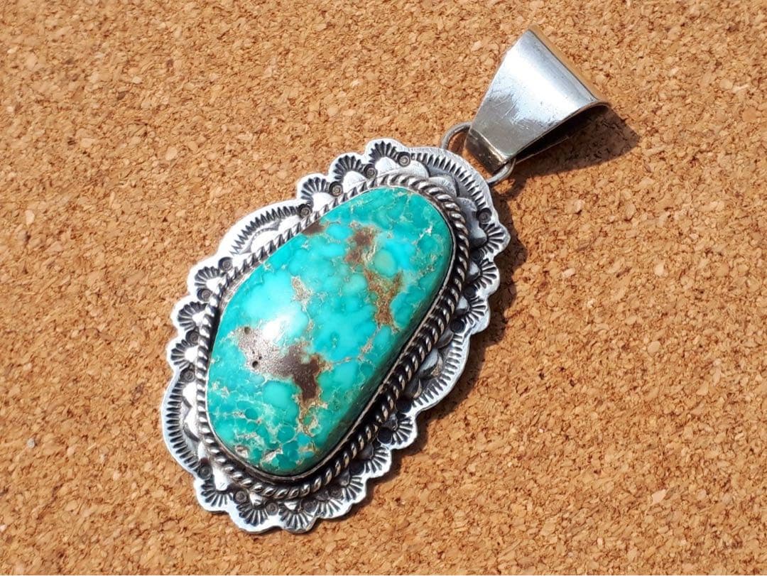 ナバホ NAVAJO 巨匠 ジョーイ アレン 特大 ターコイズ トップ