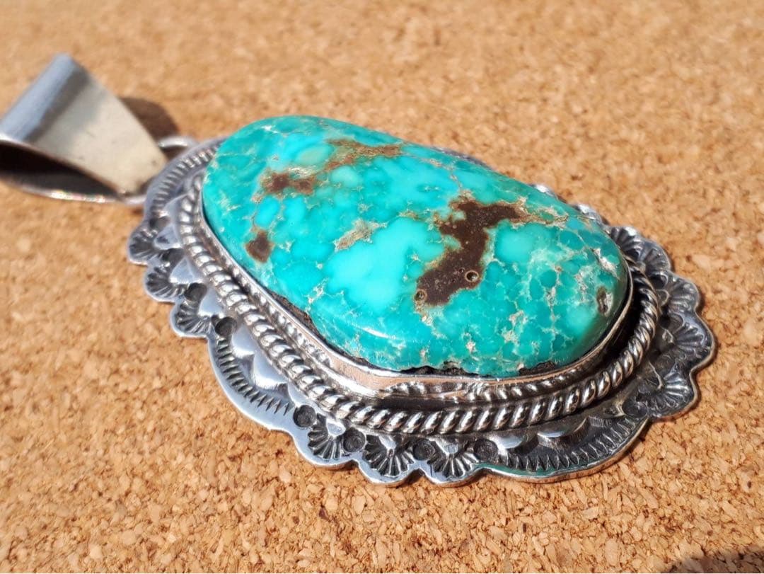 ナバホ NAVAJO 巨匠 ジョーイ アレン 特大 ターコイズ トップ