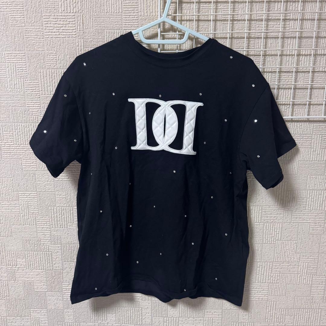 Darich キルティングアップリケビジューTシャツ ブラック