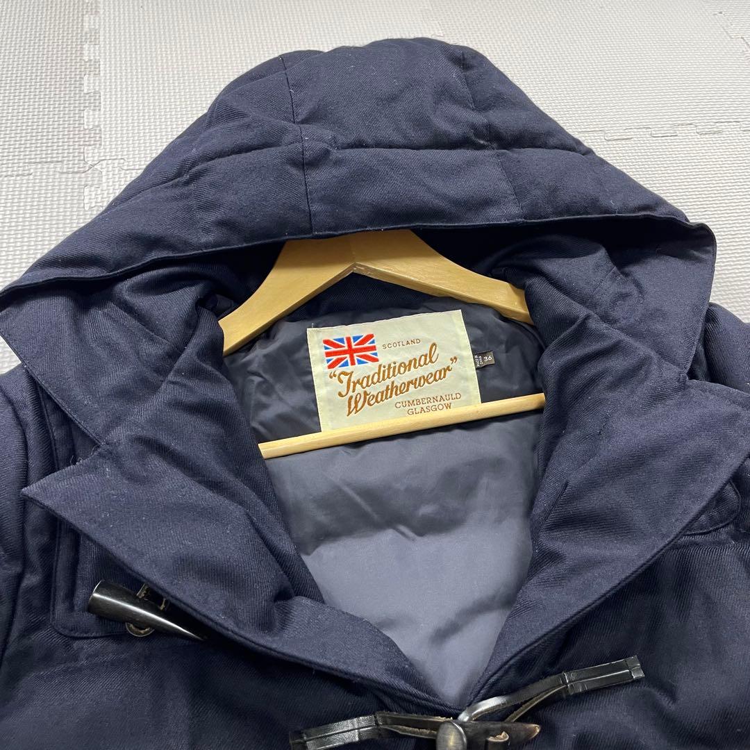 美品　トラディショナルウェザーウェア　ダッフルダウンコート　ストーシール　牛革