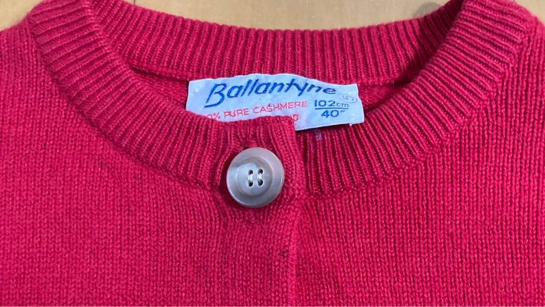 80s BALLANTYNE 100%カシミヤ カーディガン スコットランド製
