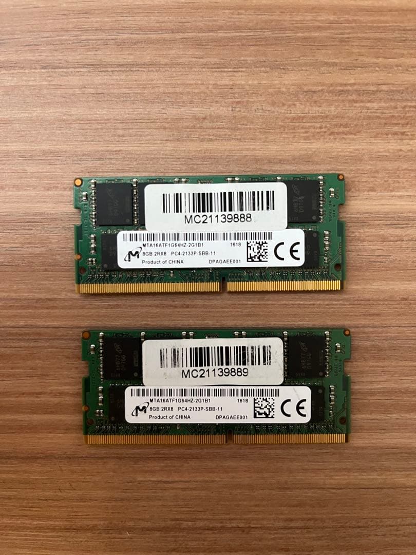 Crucial 8GB DDR4-2133 SODIMM CL15 メモリ完動品