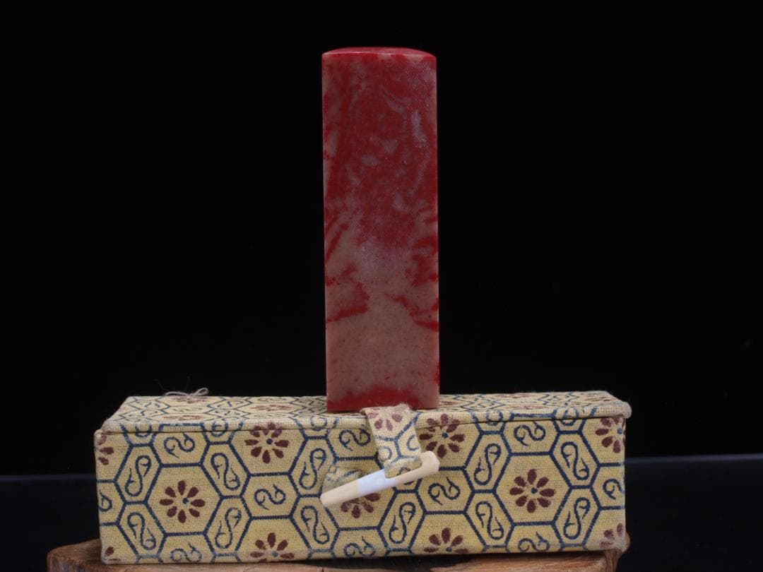 古美術　中国清時代の鶏血石印鑑　激安骨董品 DE1553C15-3