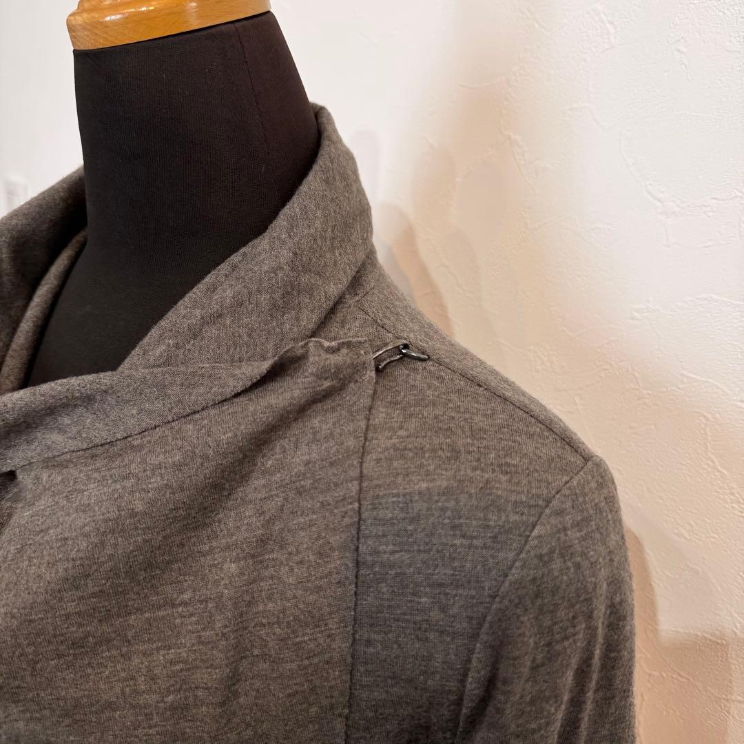 USA製《HELMUT LANG》ショールカラーカーディガン(S)グレー 羊革