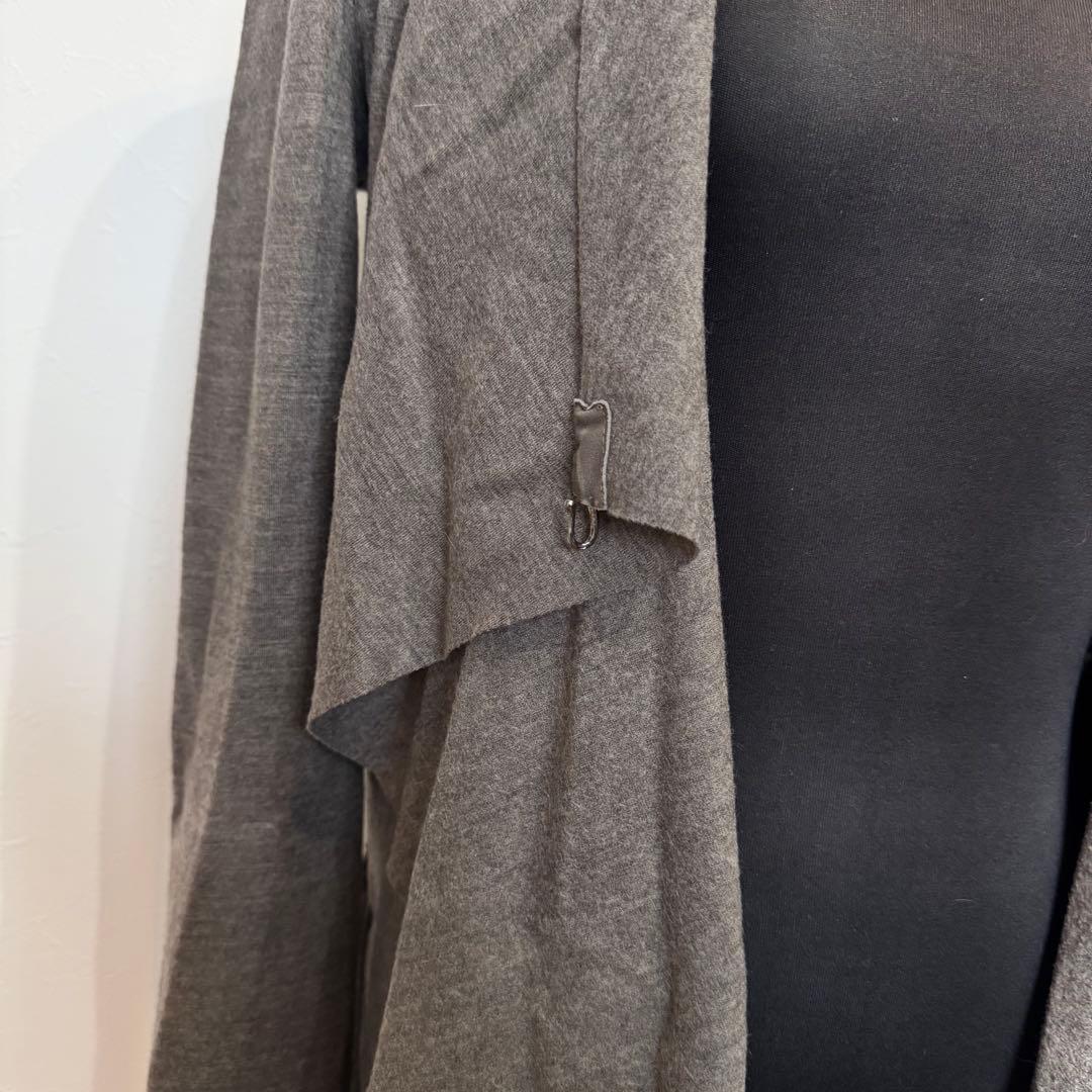 USA製《HELMUT LANG》ショールカラーカーディガン(S)グレー 羊革