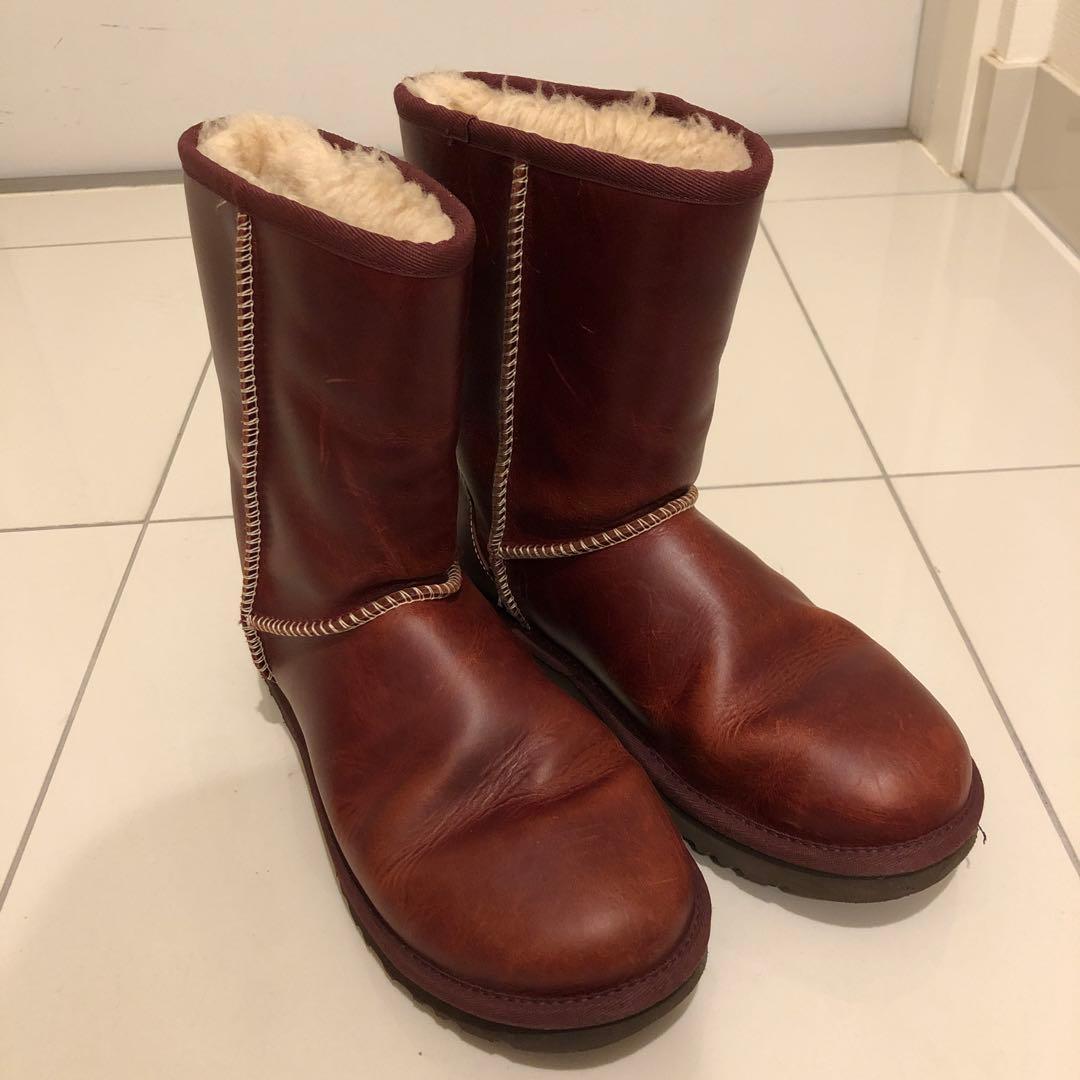 586☆ UGG ムートンブーツ レザーブーツ 25レディー