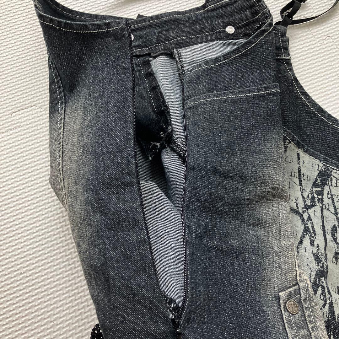 ozz on hikzoh デニムキャミソール レース カッコ可愛い ロック系