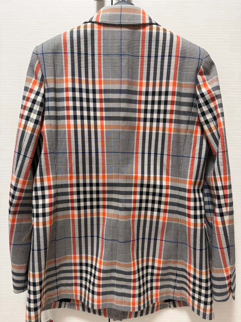 新品✨ダブルスタンダード 先染めチェックジャケット オレンジ 春秋アウター