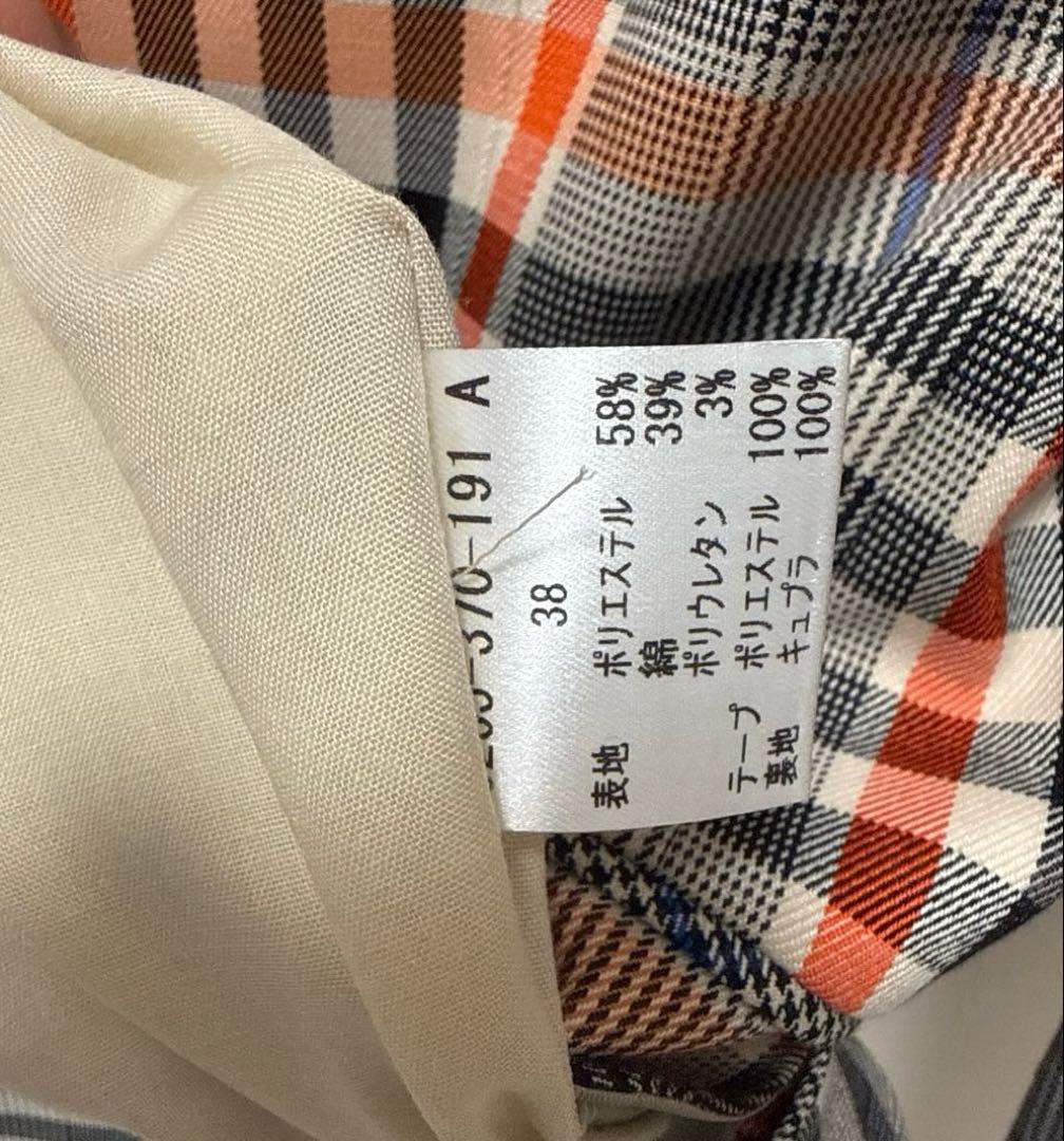新品✨ダブルスタンダード 先染めチェックジャケット オレンジ 春秋アウター