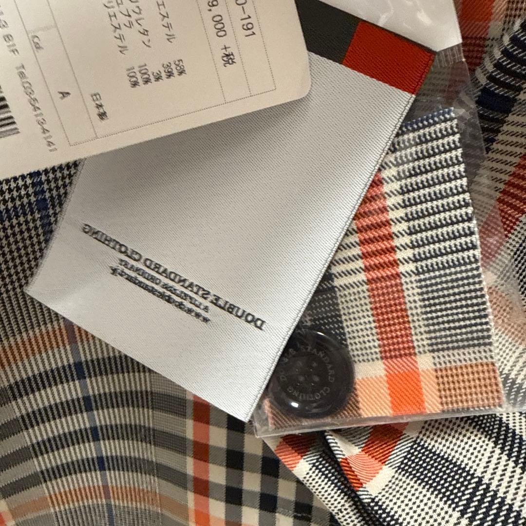 新品✨ダブルスタンダード 先染めチェックジャケット オレンジ 春秋アウター