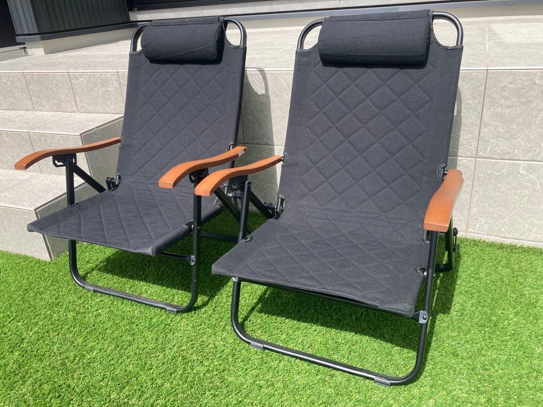 【ジン】CLIMAX LOW CHAIR 2 ST ブラック　2個セット