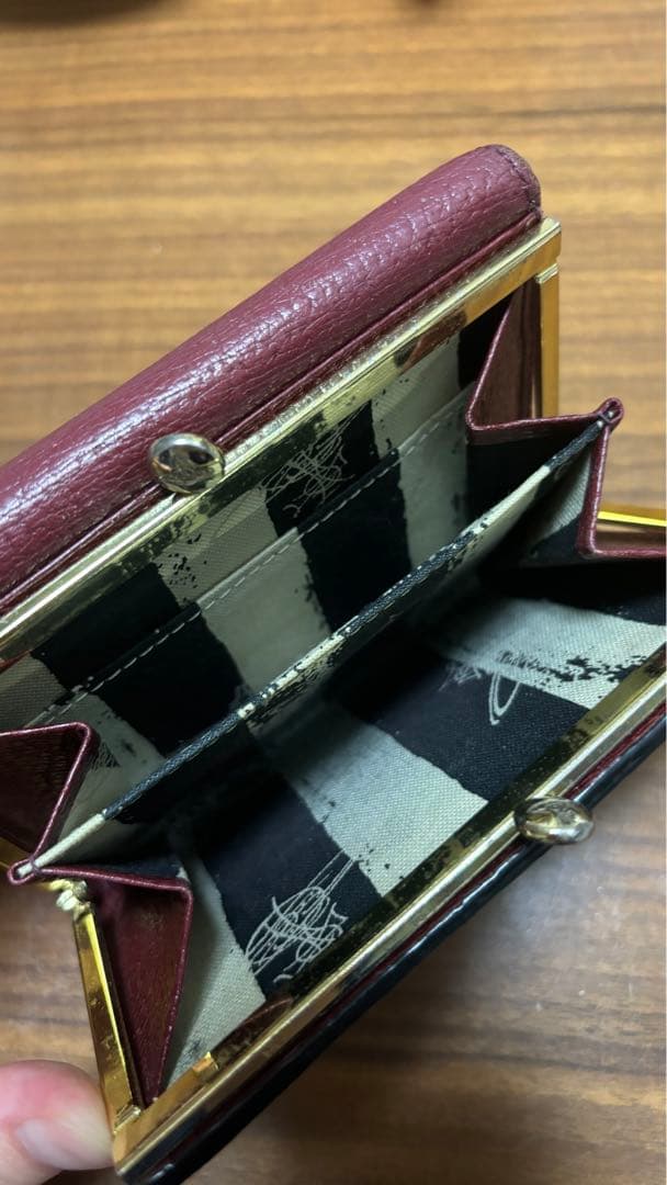 バーガンディ レザー 二つ折り財布