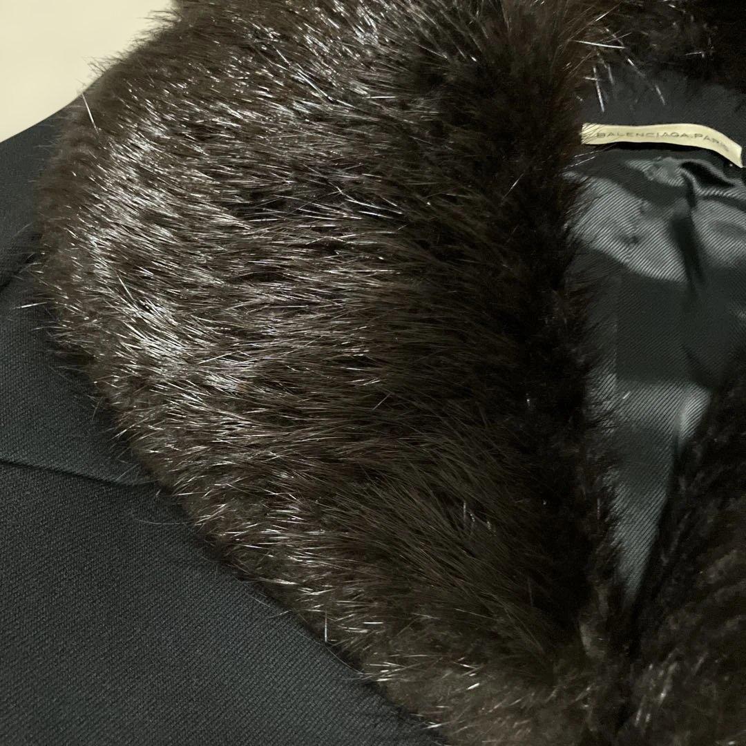 BALENCIAGA ジャケット 黒 ⭐️ファー付き