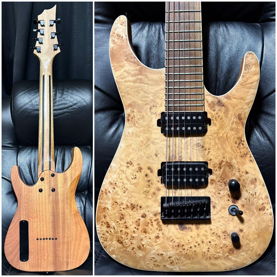 7弦 ギター 木目 ストラト 音出し確認済 メタル ラウド ロック Djent