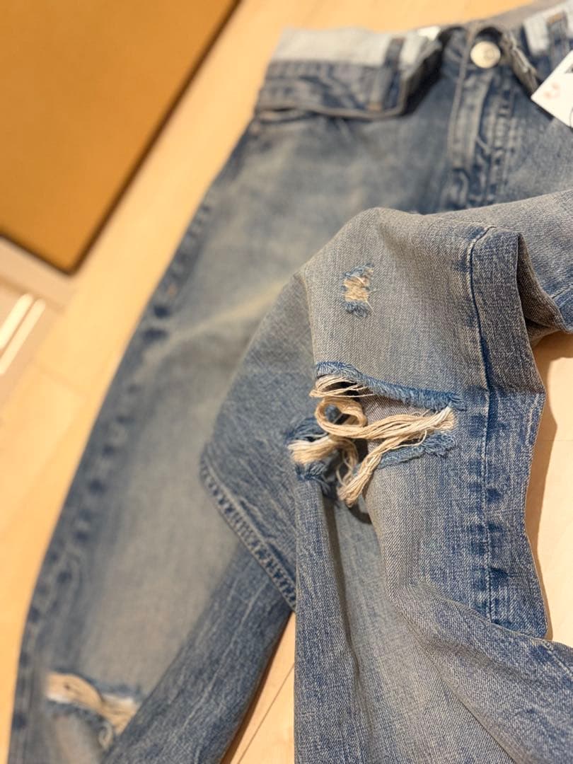 ZARA 折り返しウエストミッドライズデニム「サイズ完売」32