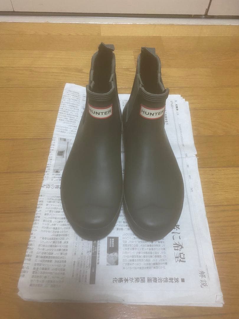 HUNTER オリーブグリーン ショートブーツ