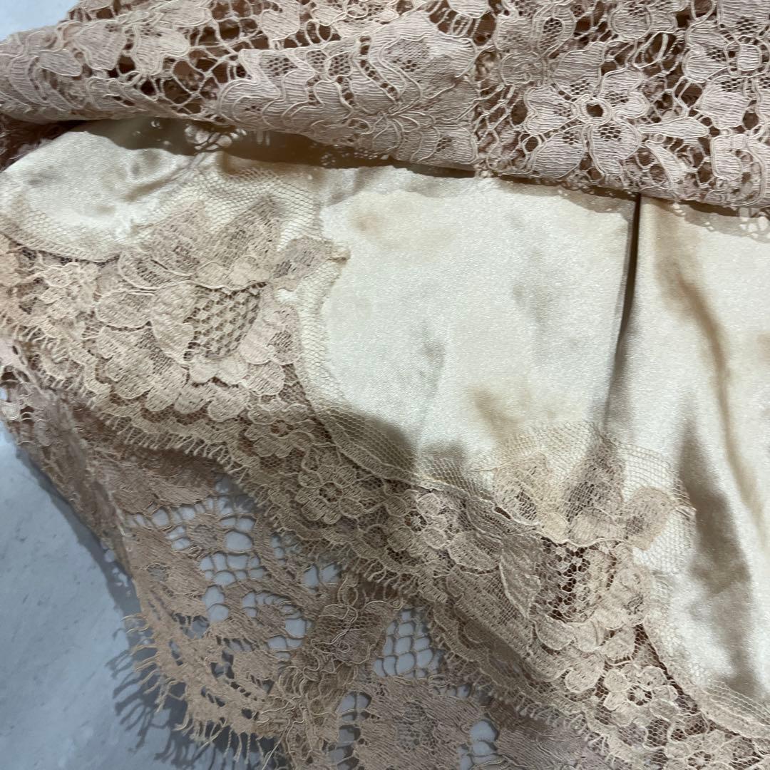 Mimi さん専用　ドルガバ　44 ベージュ フラワーレース 長袖 ワンピース
