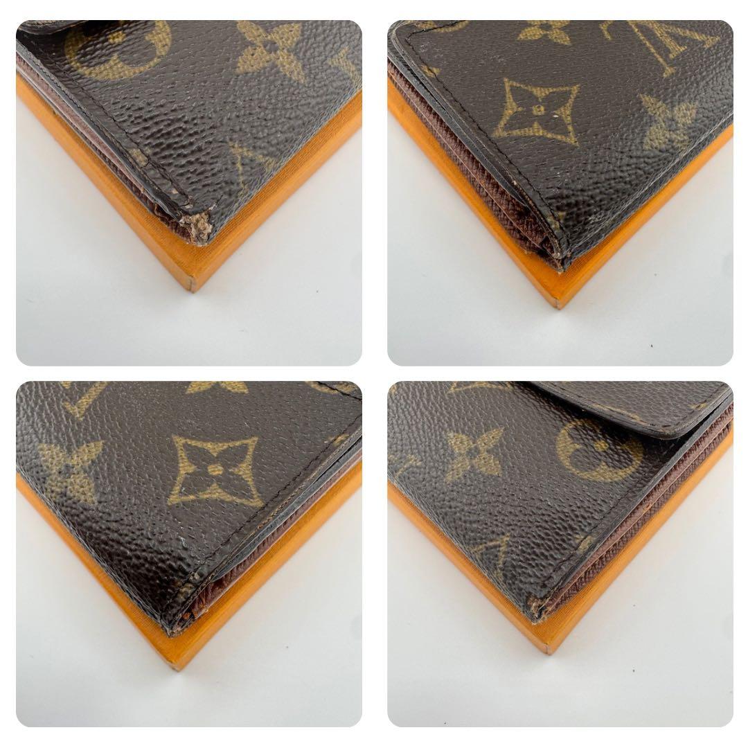 【美品】 ルイヴィトン ポルトモネビエカルトクレディ モノグラム 三つ折り財布