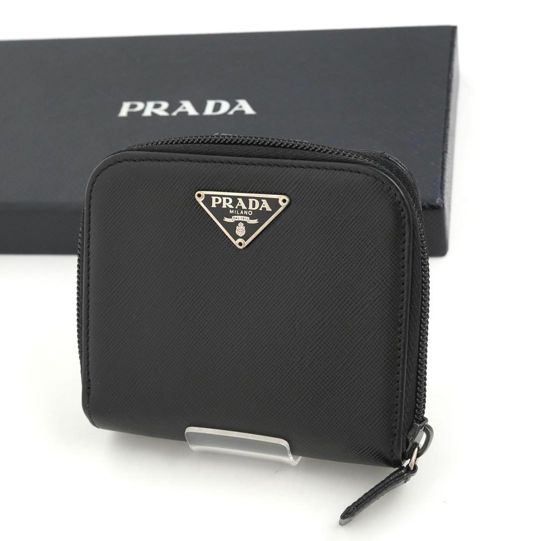 ✨未使用展示品✨　PRADA ミニ財布　サフィアーノレザー　トライアングル　黒色