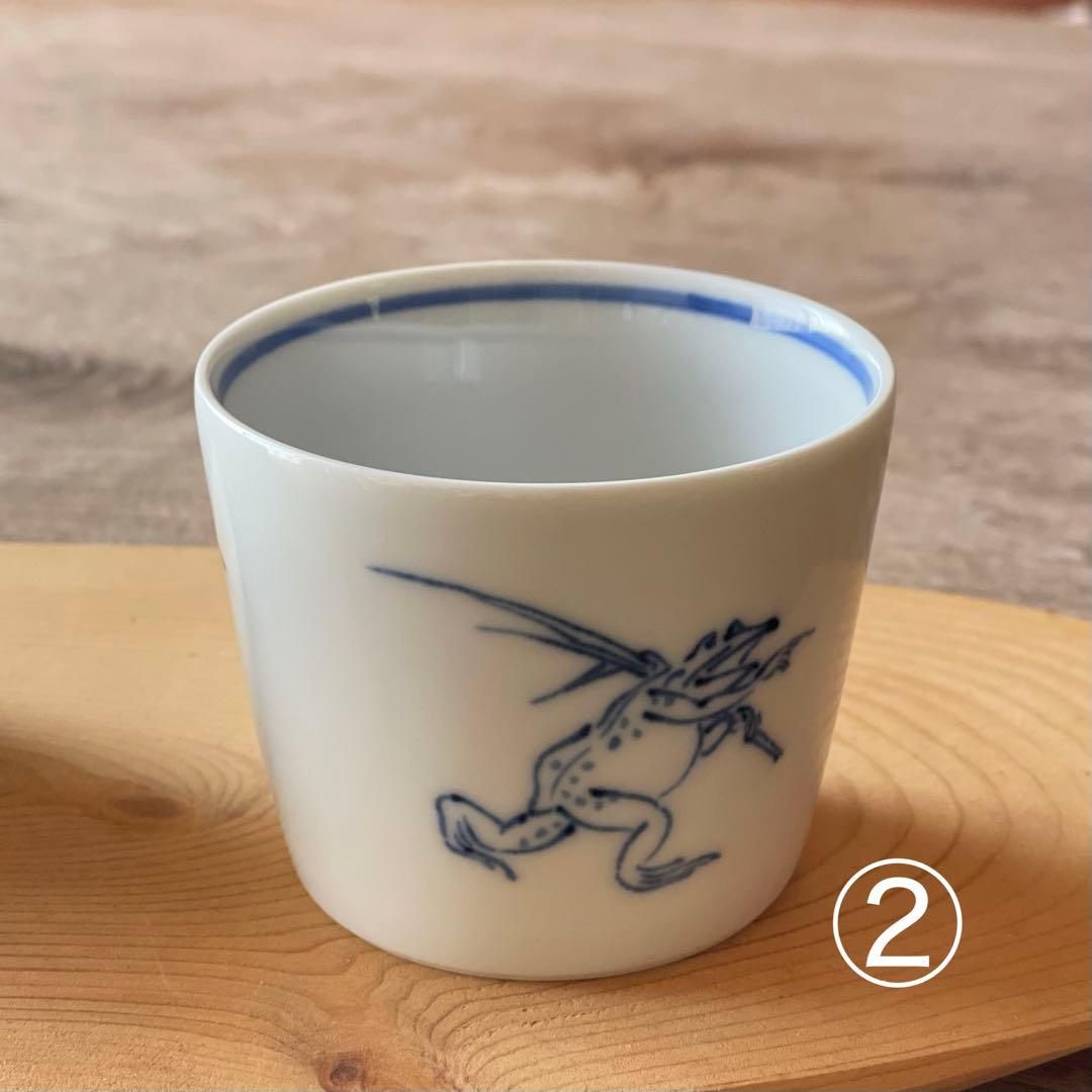 ウズラン様 染付 鳥獣戯画 ごはん茶碗5こ＋そばちょこカップ5こ