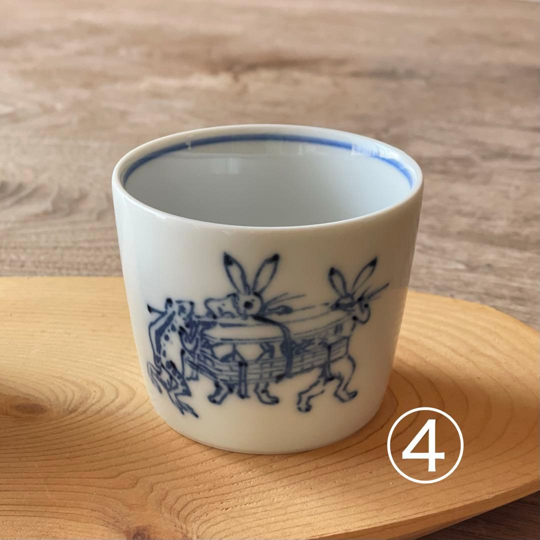 ウズラン様 染付 鳥獣戯画 ごはん茶碗5こ＋そばちょこカップ5こ