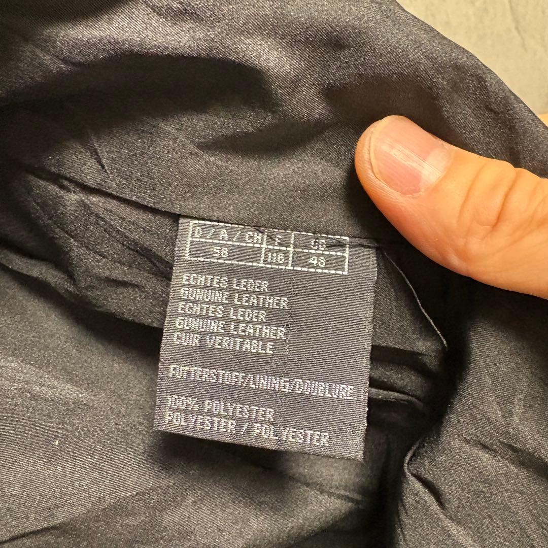 古着　レザーベスト　ブラック　本革　ビンテージ　2XL