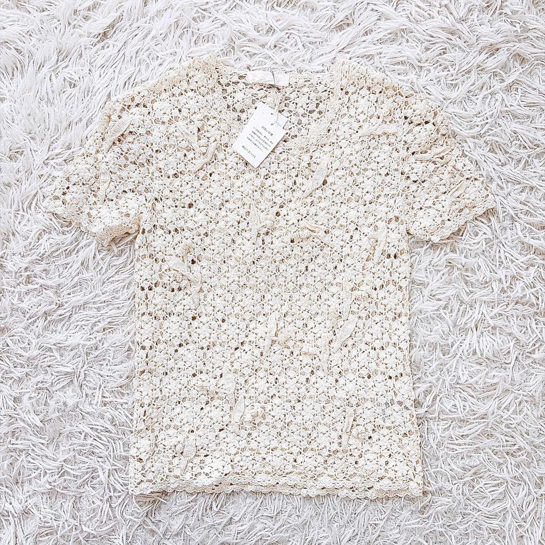 美品　インゲボルグ　総レースアンサンブルカーディガン　立体花柄モチーフ