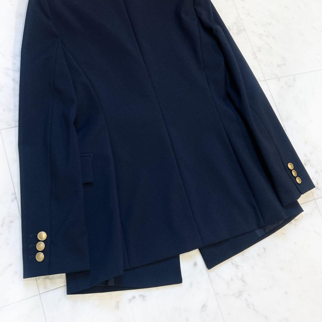 美品 ANAYI アナイ オックスストレッチダブルジャケット 金ボタン 紺ブレ